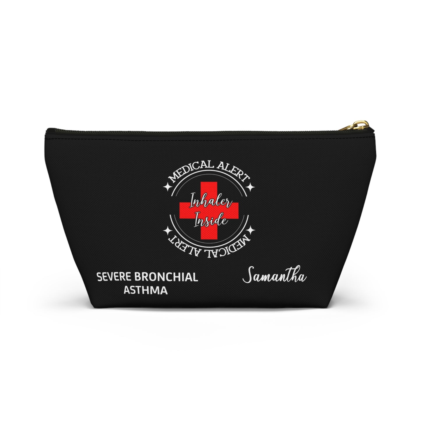 Personalized Medical Alert Inhaler Pouch for Severe Bronchial Asthma Samantha Asthma Meds Organizer and Emergency Travel Bag