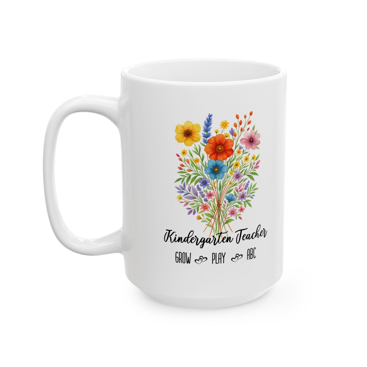 Adorable Kindergarten Teacher Ceramic Mug (11oz, 15oz) - Perfect Gift for Educators