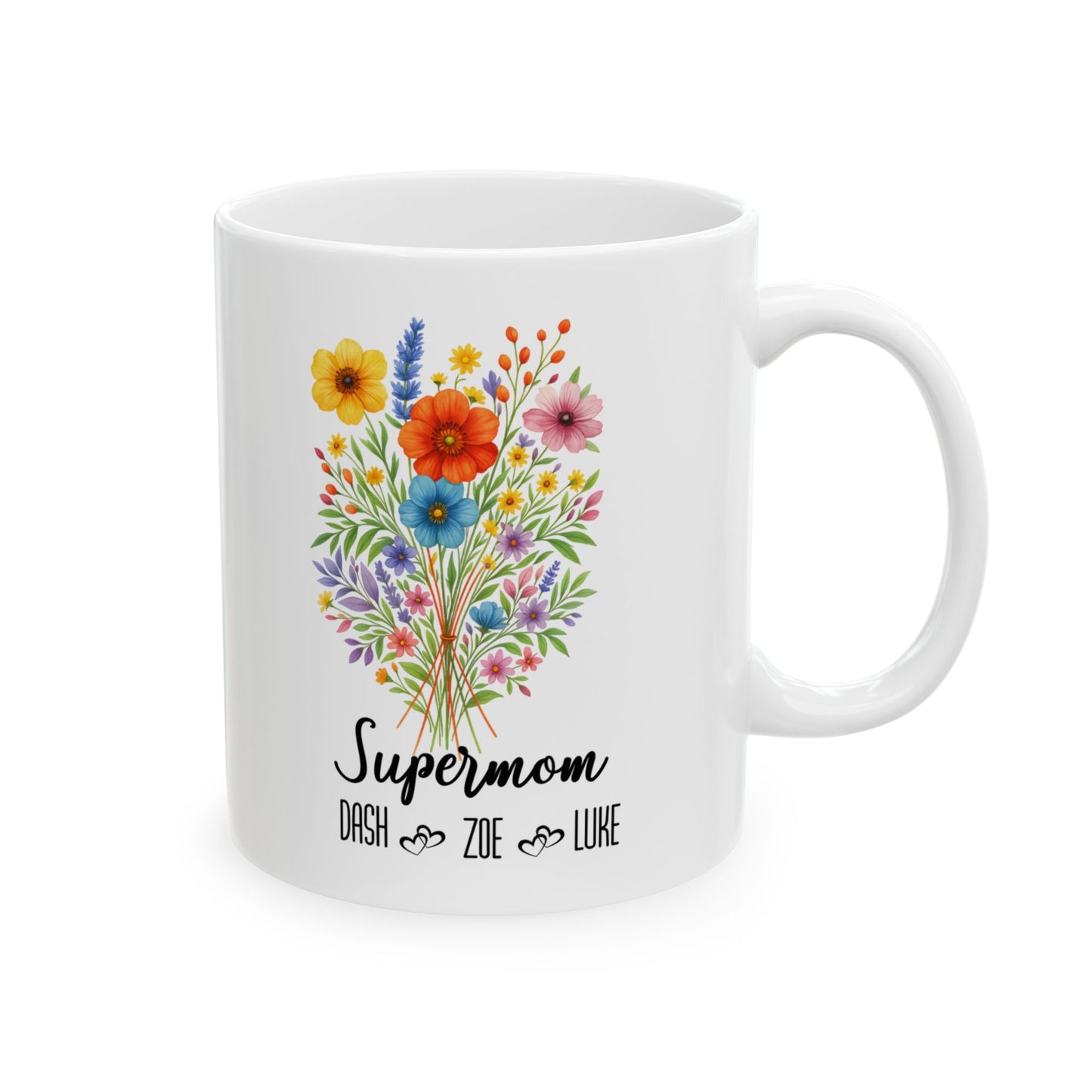 Supermom Mug 11oz 15oz Custom Coffee Cup Gift for Mom Birthday or Mothers Day Present Personalized Ceramic Mug for Super Hero Mom