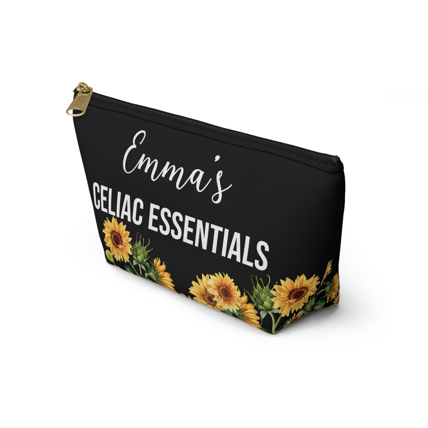 Personalized Celiac Essentials Pouch for Gluten Free Safety Travel Bag with Medical Alert Storage for Kids and Adults with Celiac Disease