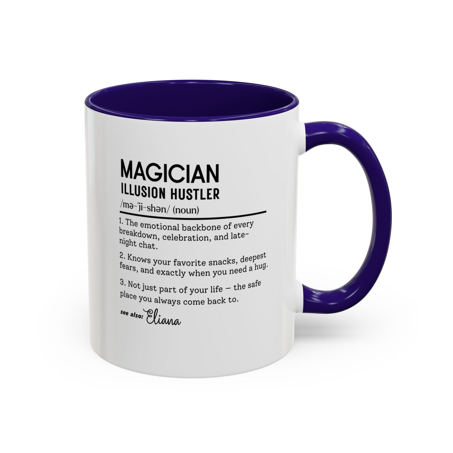 Custom Magician Dictionary Mug, Funny Illusion Hustler Gift Mug, Personalized Magic Performer Cup, Colorful Mugs (11oz, 15oz)