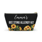 Personalized Bee Sting Allergy Kit with Epipen Storage for Emergency Use Portable Medical Alert Pouch for Kids and Adults Travel Friendly