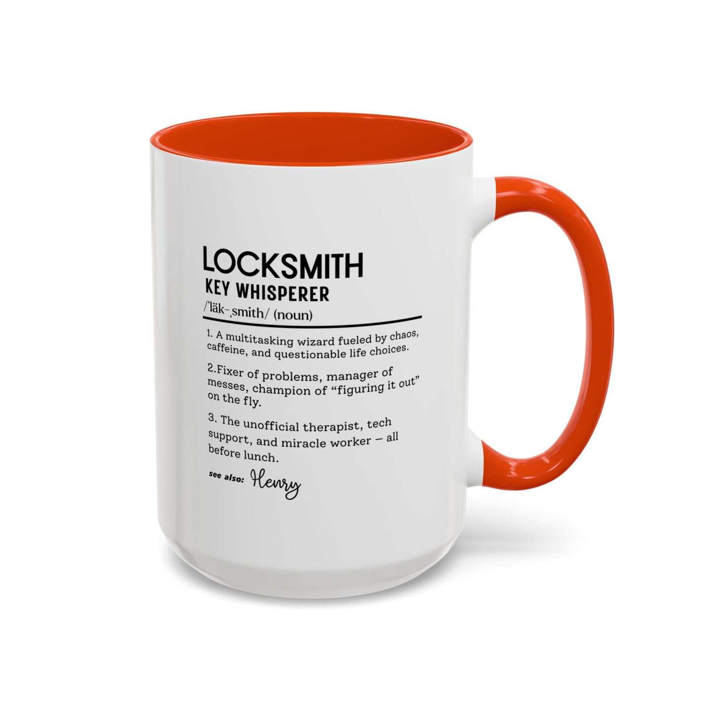 Personalized Locksmith Mug, Funny Dictionary Mug for Key Whisperers, Unique Gift for Locksmiths, Key Tech Mug, Colorful Mugs (11oz, 15oz)