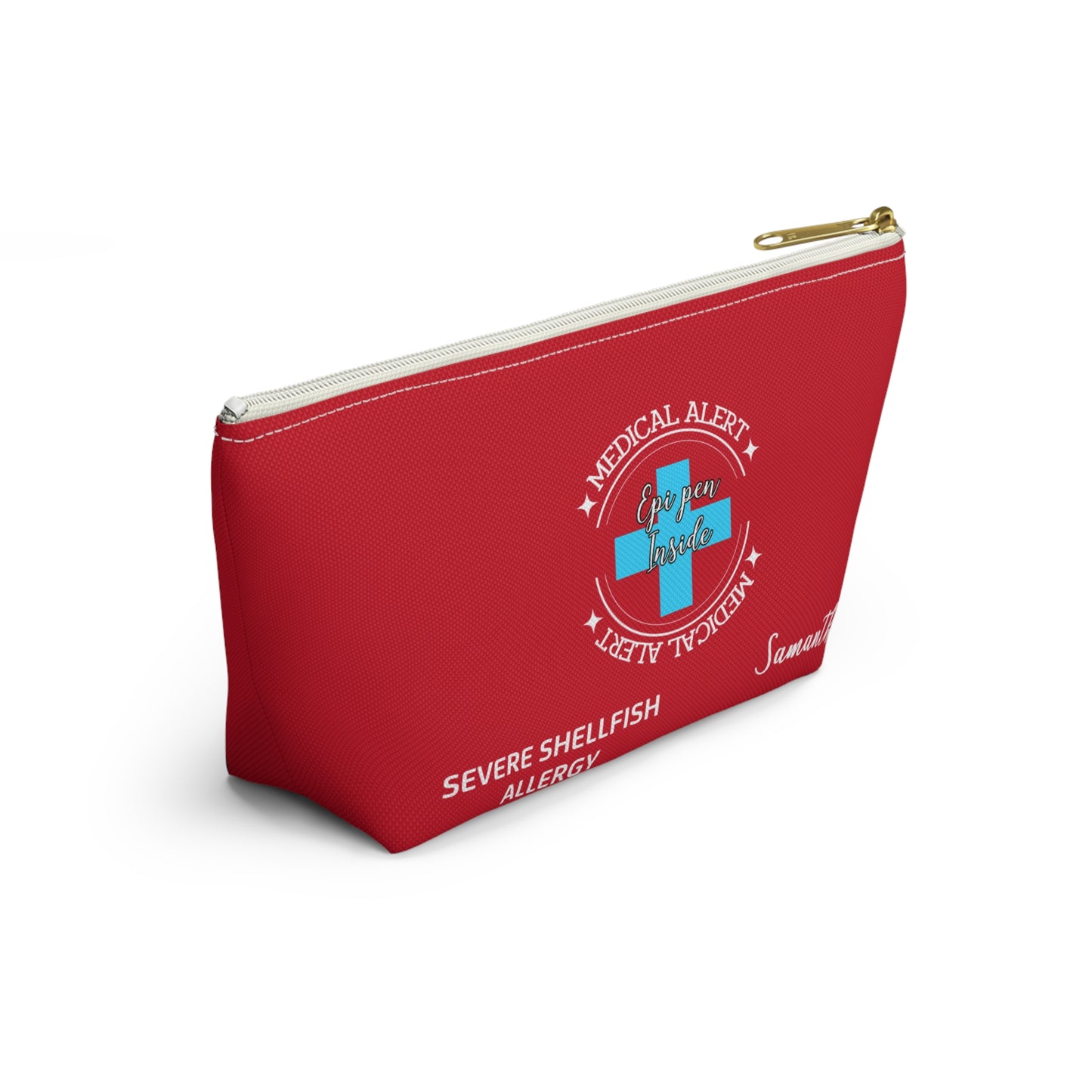 Personalized Medical Alert Epi Pen Pouch for Severe Shellfish Allergy Samantha Emergency Allergy Kit for School Travel Everyday