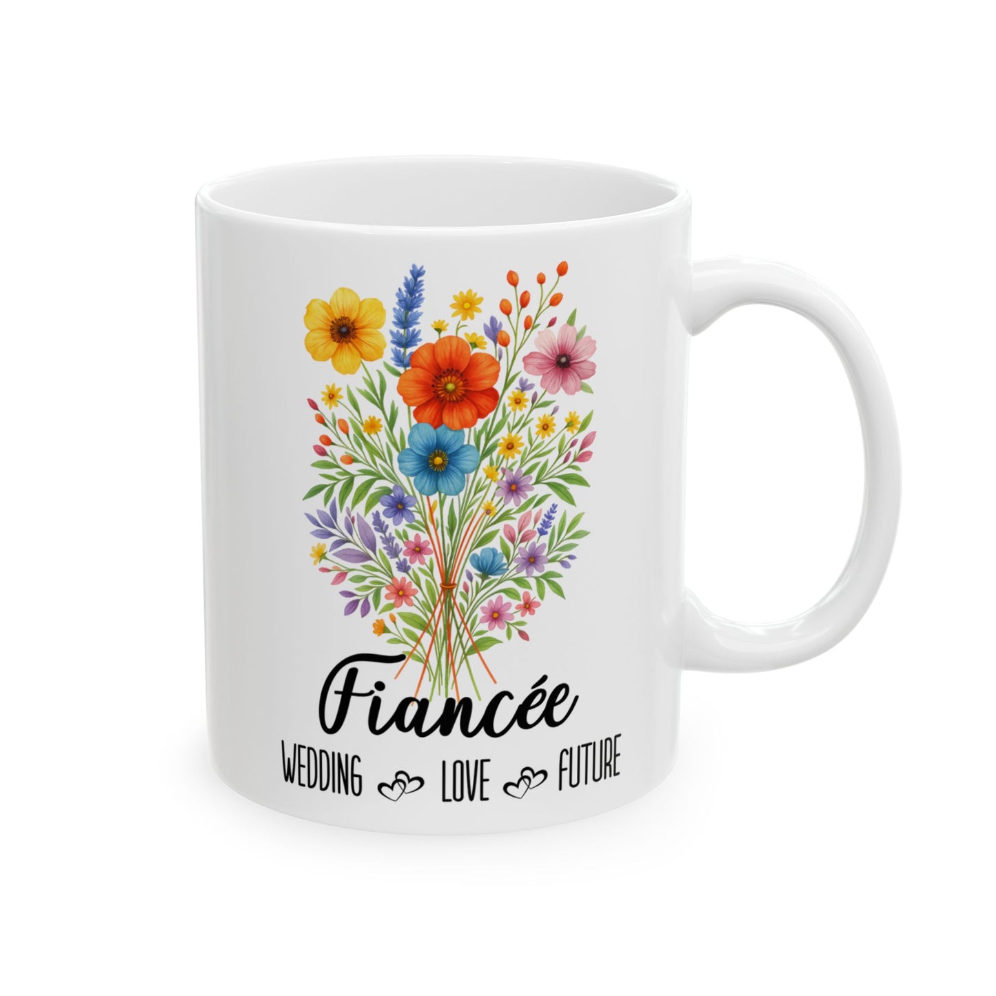 Fiancee Mug 11oz 15oz Custom Coffee Cup Engagement Gift for Her Future Bride Present Personalized Ceramic Mug for Wedding or Proposal