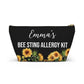 Personalized Bee Sting Allergy Kit with Epipen Storage for Emergency Use Portable Medical Alert Pouch for Kids and Adults Travel Friendly
