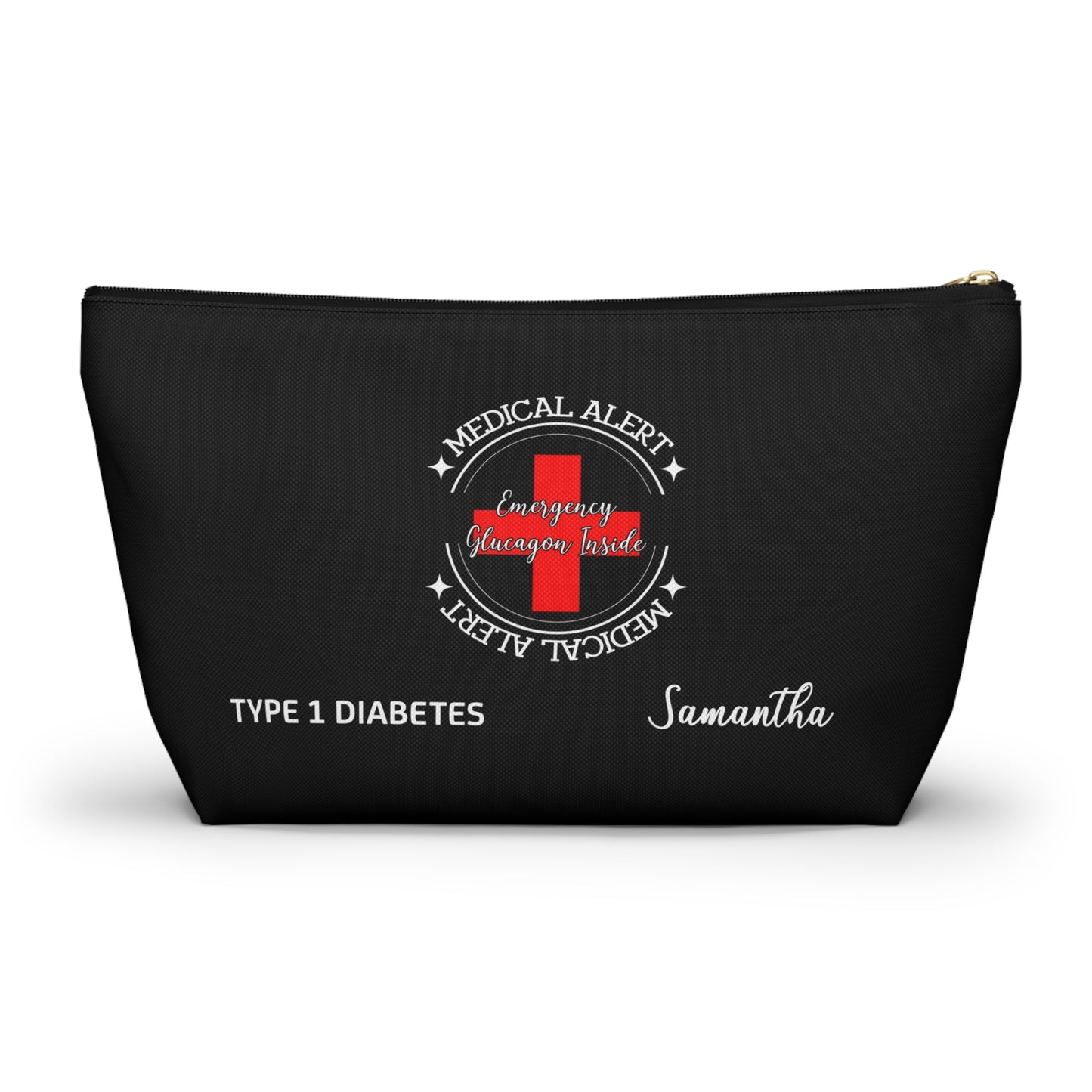 Personalized Medical Alert Emergency Glucagon Kit Pouch for Type 1 Diabetes Samantha Insulin and Hypoglycemia Supplies Organizer
