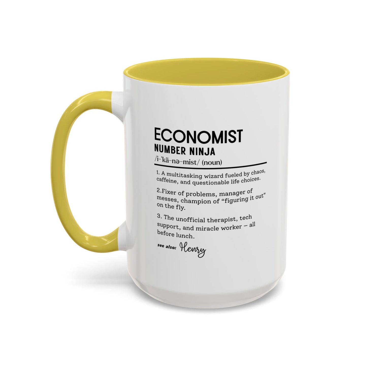 Funny Economist Mug, Number Ninja Dictionary Mug, Custom Coffee Cup for Finance Pros, Gift for Economists, Colorful Mugs (11oz, 15oz)