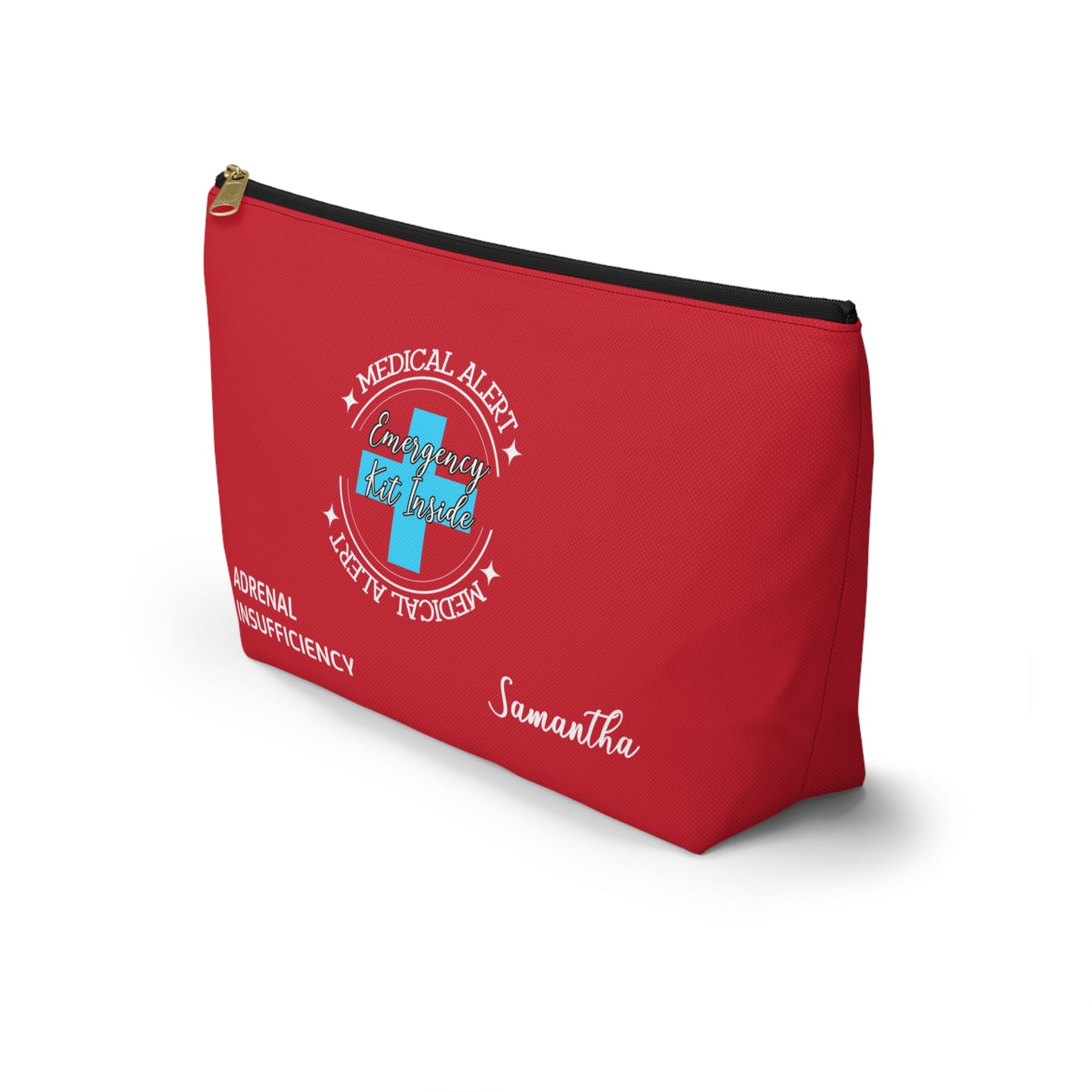 Personalized Medical Alert Emergency Kit Pouch for Adrenal Insufficiency Samantha Medication Organizer for Daily or Travel Use