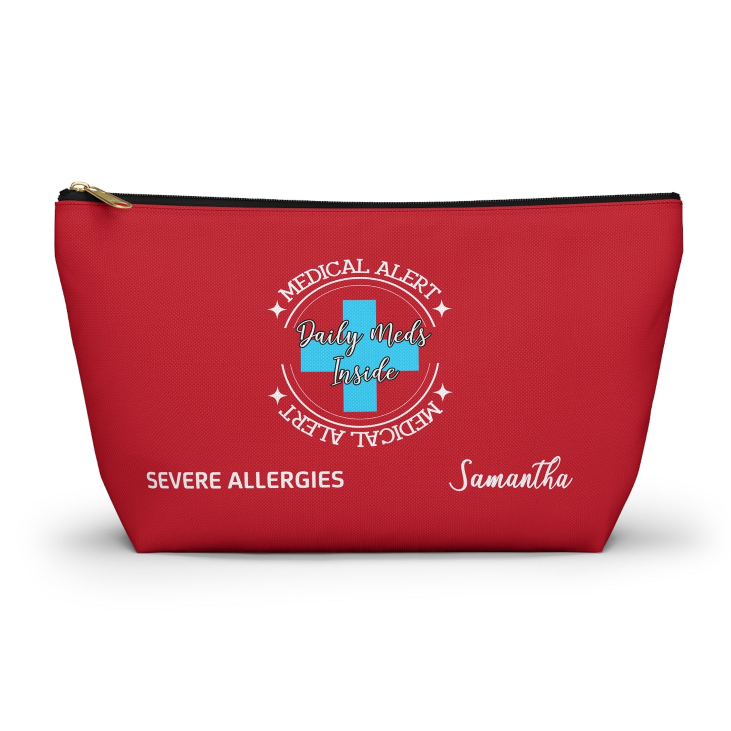 Personalized Medical Alert Daily Meds Pouch for Severe Allergies Samantha Emergency Medication Organizer Travel Case