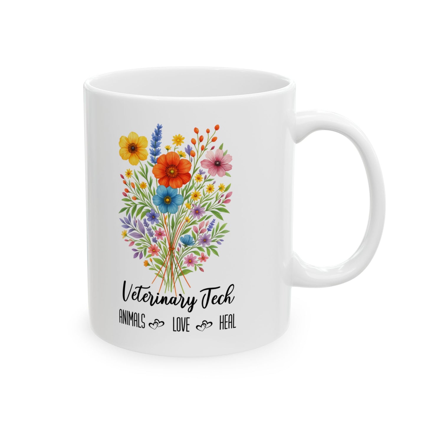 Vet Tech Mug 11oz 15oz Veterinary Technician Appreciation Gift Personalized Ceramic Coffee Cup for Animal Lover or Clinic Staff