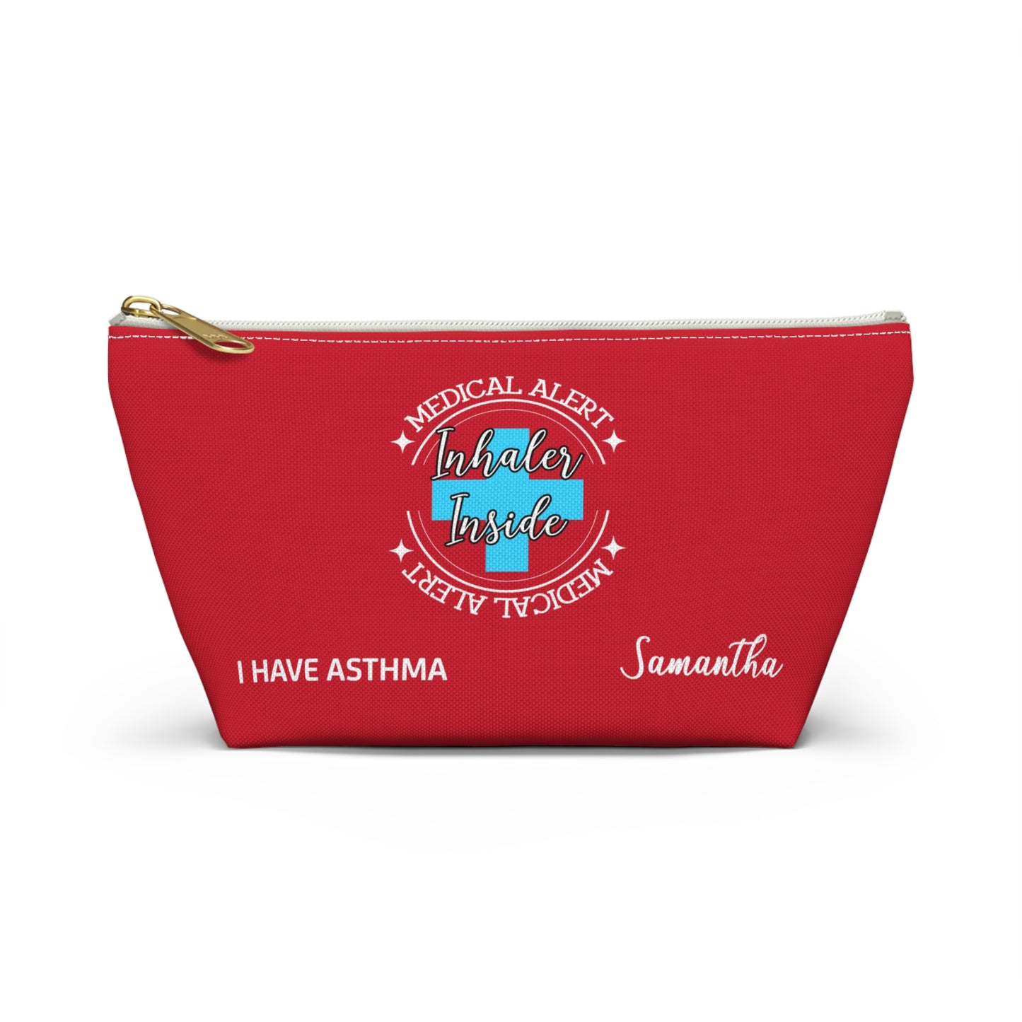 Personalized Medical Alert Inhaler Pouch for Asthma Samantha Emergency Respiratory Kit Inhaler Storage Travel School Ready