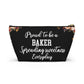 Proud To Be A Baker Pouch Spreading Sweetness Everyday Gift For Bakers Baking Accessory Storage Bag Cute Pastry Chef Zipper Pouch