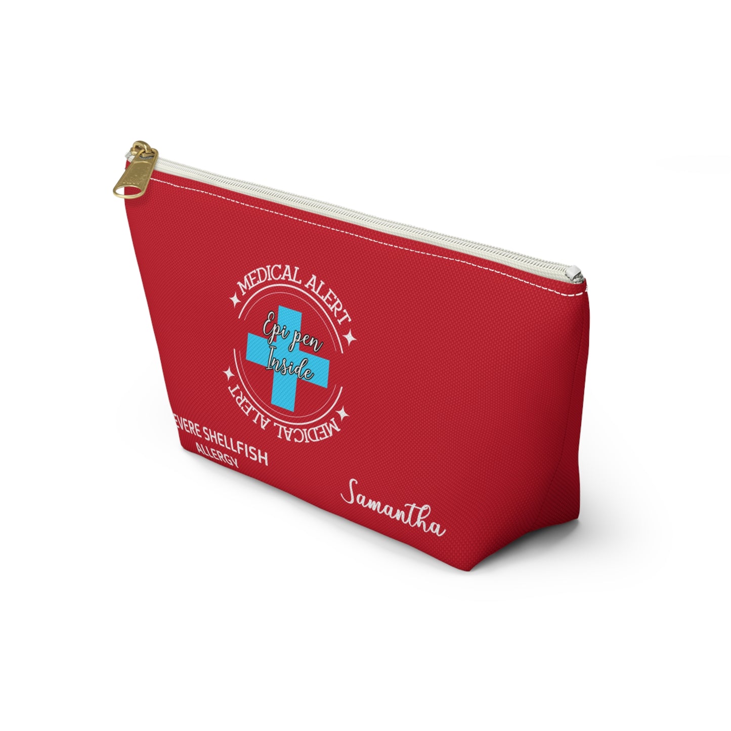 Personalized Medical Alert Epi Pen Pouch for Severe Shellfish Allergy Samantha Emergency Allergy Kit for School Travel Everyday