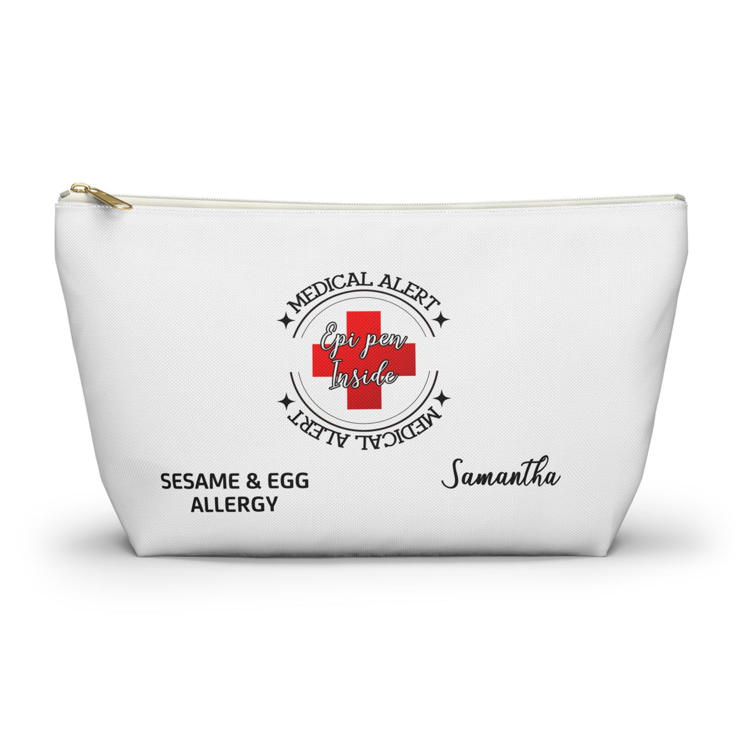 Personalized Medical Alert EpiPen Pouch for Sesame & Egg Allergy - Samantha