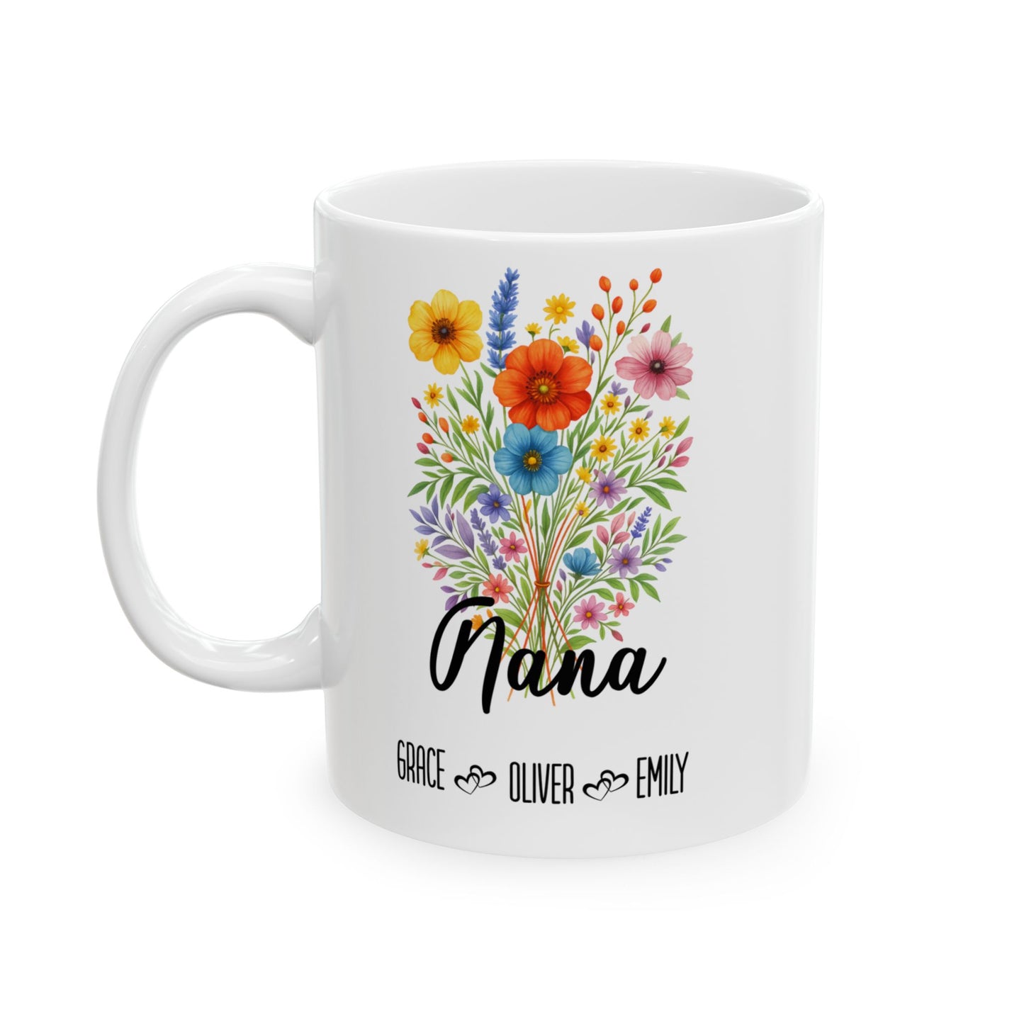 Nana Mug 11oz 15oz Custom Coffee Cup Gift for Grandma Birthday or Mothers Day Personalized Ceramic Mug for Her from Grandkids