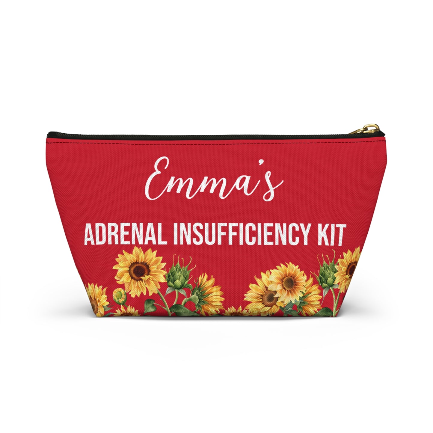 Adrenal Insufficiency Kit Personalized Medical Alert Pouch Emergency Steroid Meds Bag with Name Option for Daily and Travel Use