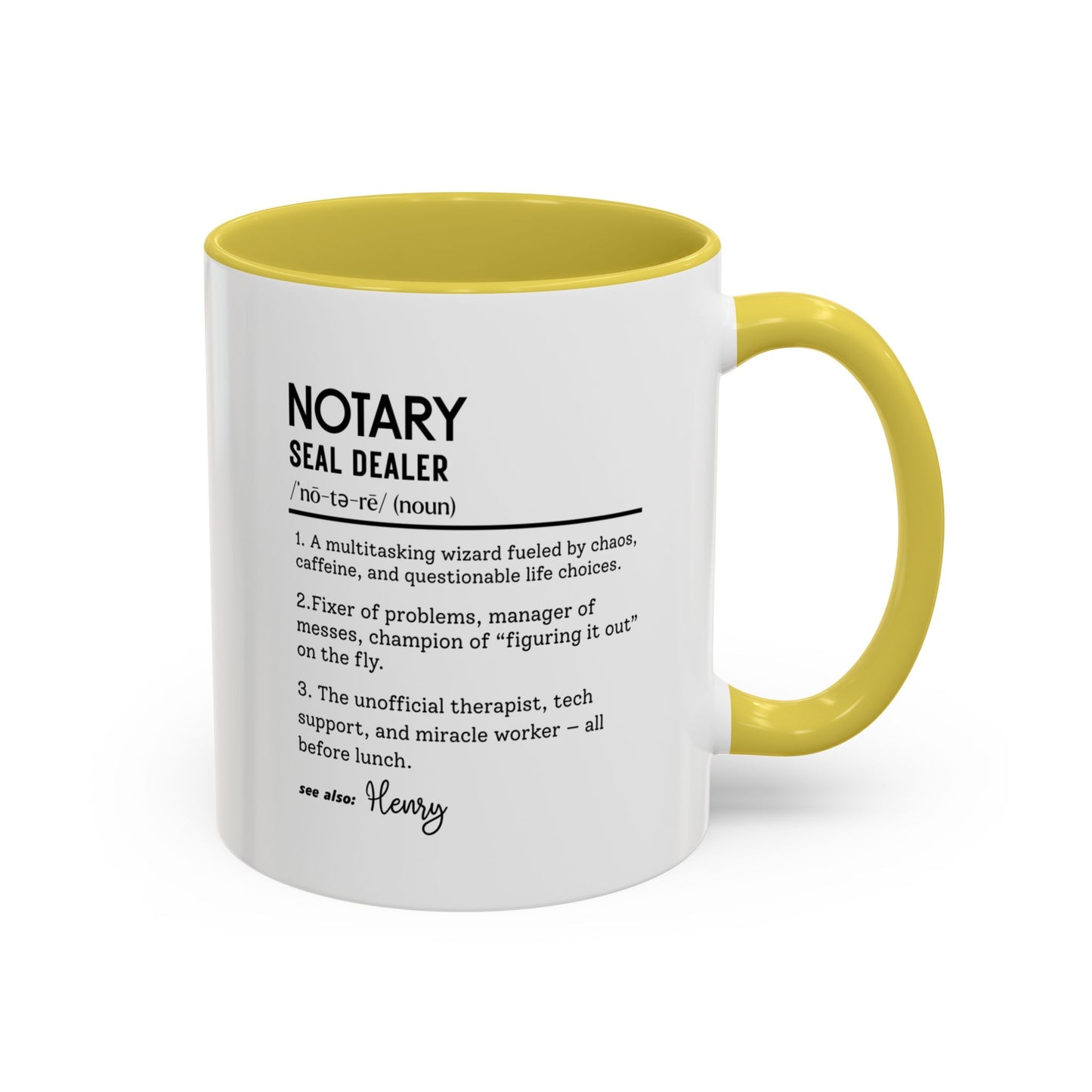 Custom Notary Mug, Funny Legal Gift, Notary Definition Mug, Personalized Office Coffee Cup, Colorful Mugs (11oz, 15oz), Law Office Mug