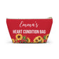 Heart Condition Bag Medical Supplies Pouch Emergency Kit for Heart Patients Personalized Travel Case for Medications and Important Info