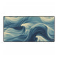 Ocean Wave Desk Mat, Office Decor, Gaming Mouse Pad, Stylish Workspace Accessories, Gift for Students & Creatives