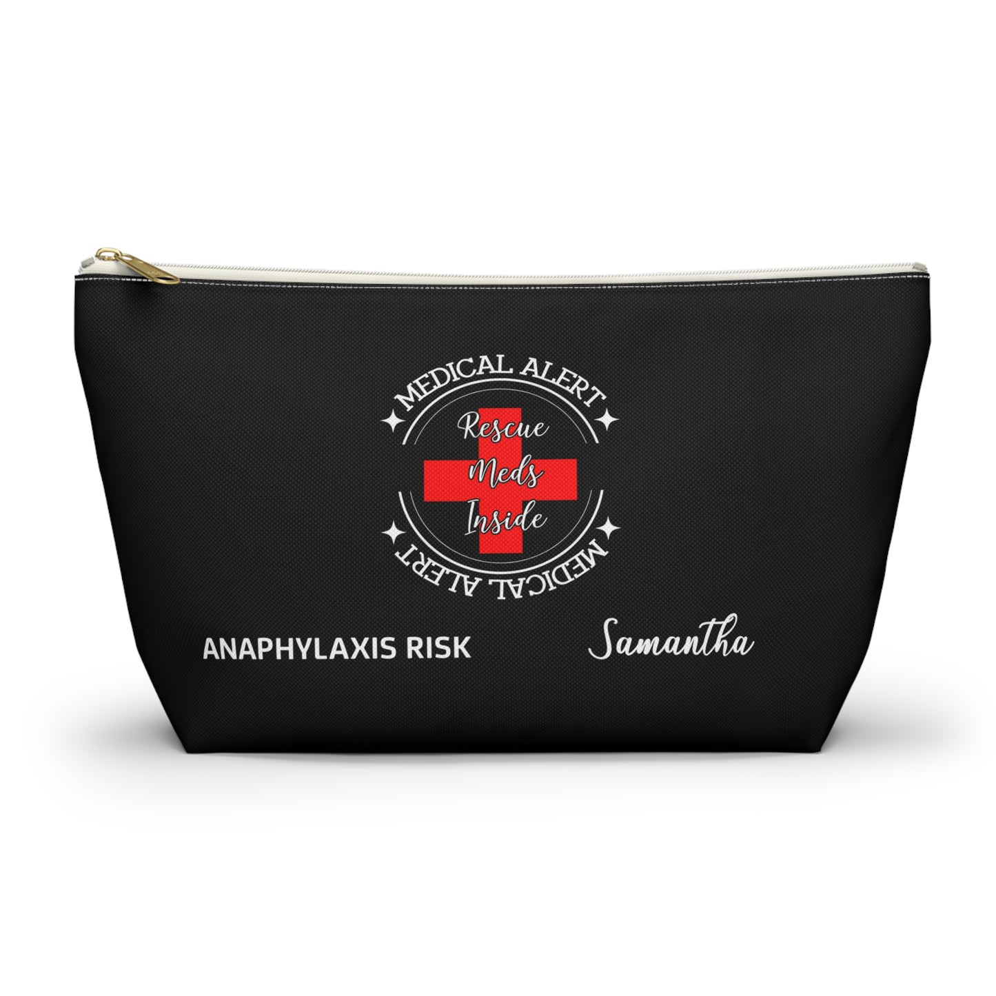 Personalized Medical Alert Rescue Meds Pouch for Anaphylaxis Risk Samantha Emergency Allergy Kit Travel Organizer