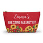 Bee Sting Allergy Kit Medical Alert Pouch Personalized EpiPen Storage Bag for Severe Insect Allergies Travel and Daily Use