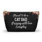 Proud To Be A Cat Dad Pouch Purring With Love Everyday Cat Lover Gift For Him Cat Dad Accessory Bag Cute Pet Zipper Storage Pouch