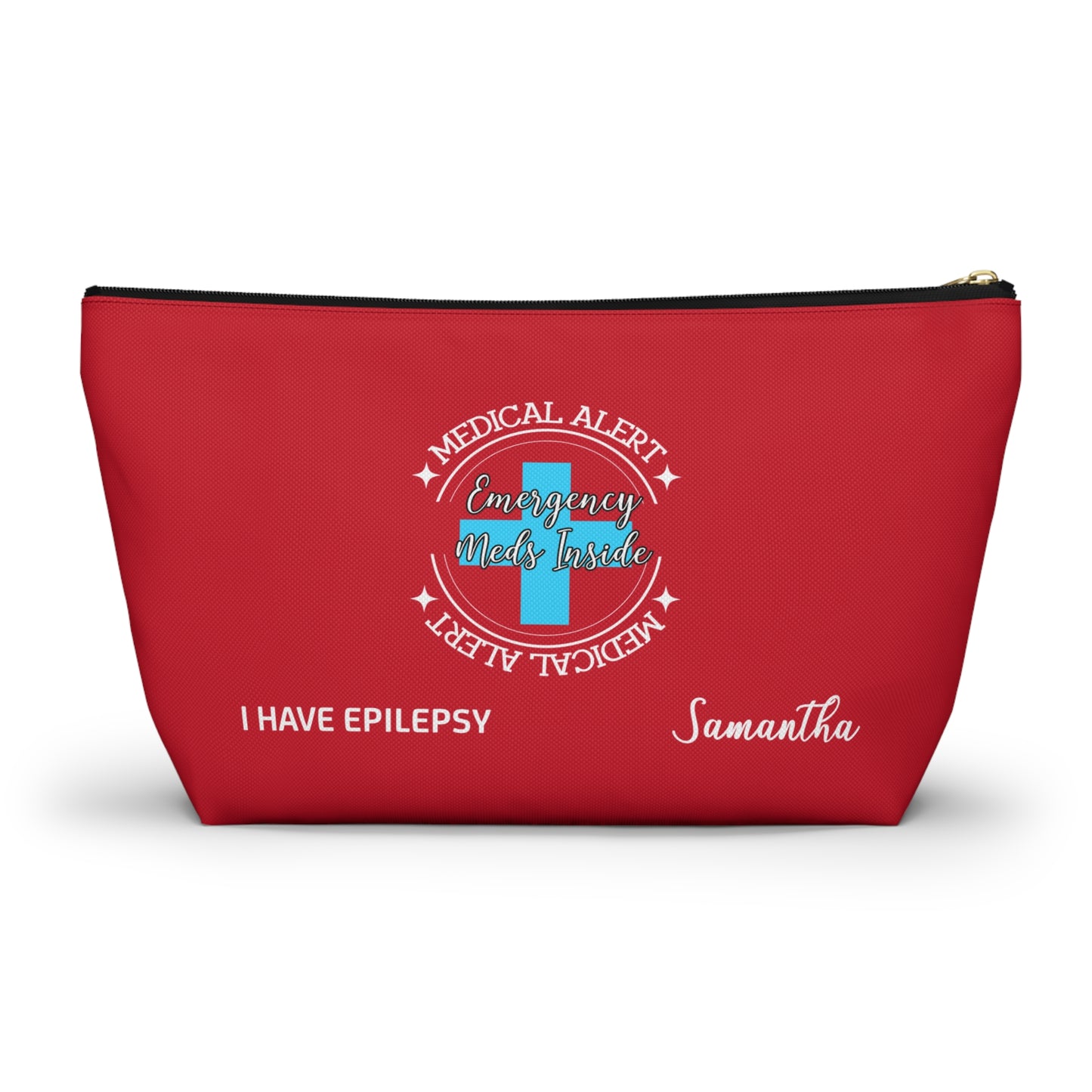 Personalized Medical Alert Emergency Meds Pouch for Epilepsy Samantha Seizure Medication Organizer for School or Travel