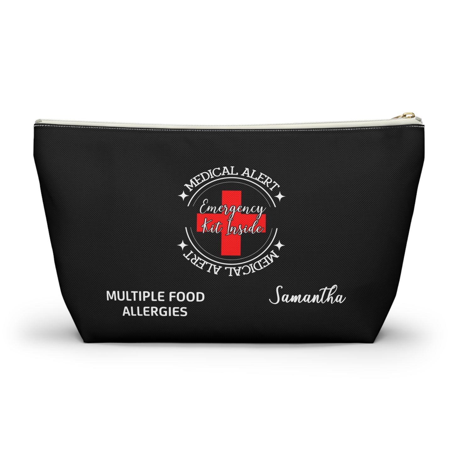 Personalized Medical Alert Emergency Kit Pouch for Multiple Food Allergies Samantha Allergy Meds and EpiPens Organizer Travel Bag