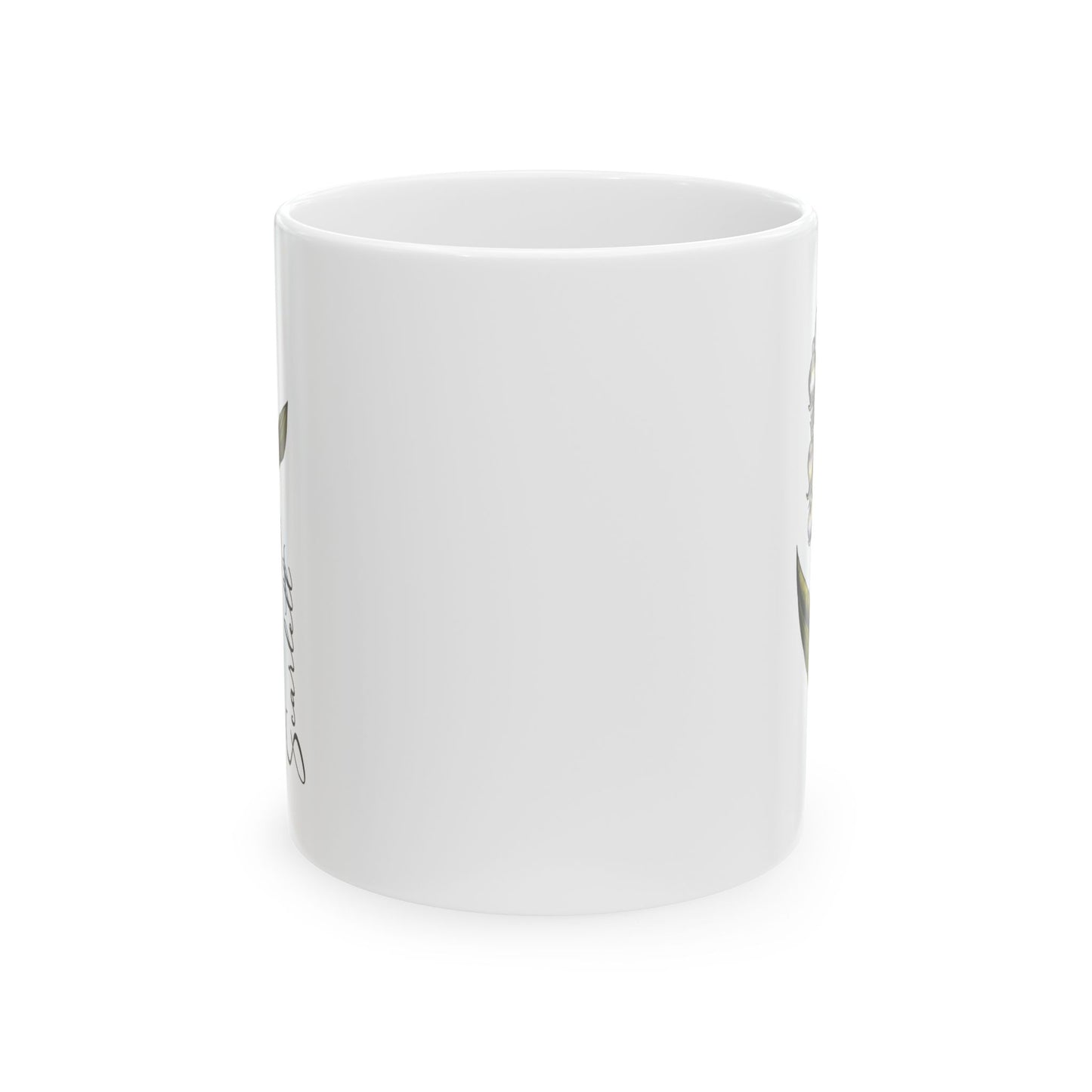 May Birth Flower Lily Mug 11oz 15oz Personalized Floral Coffee Cup Birthday Gift for Her Custom Ceramic Flower Name Mug