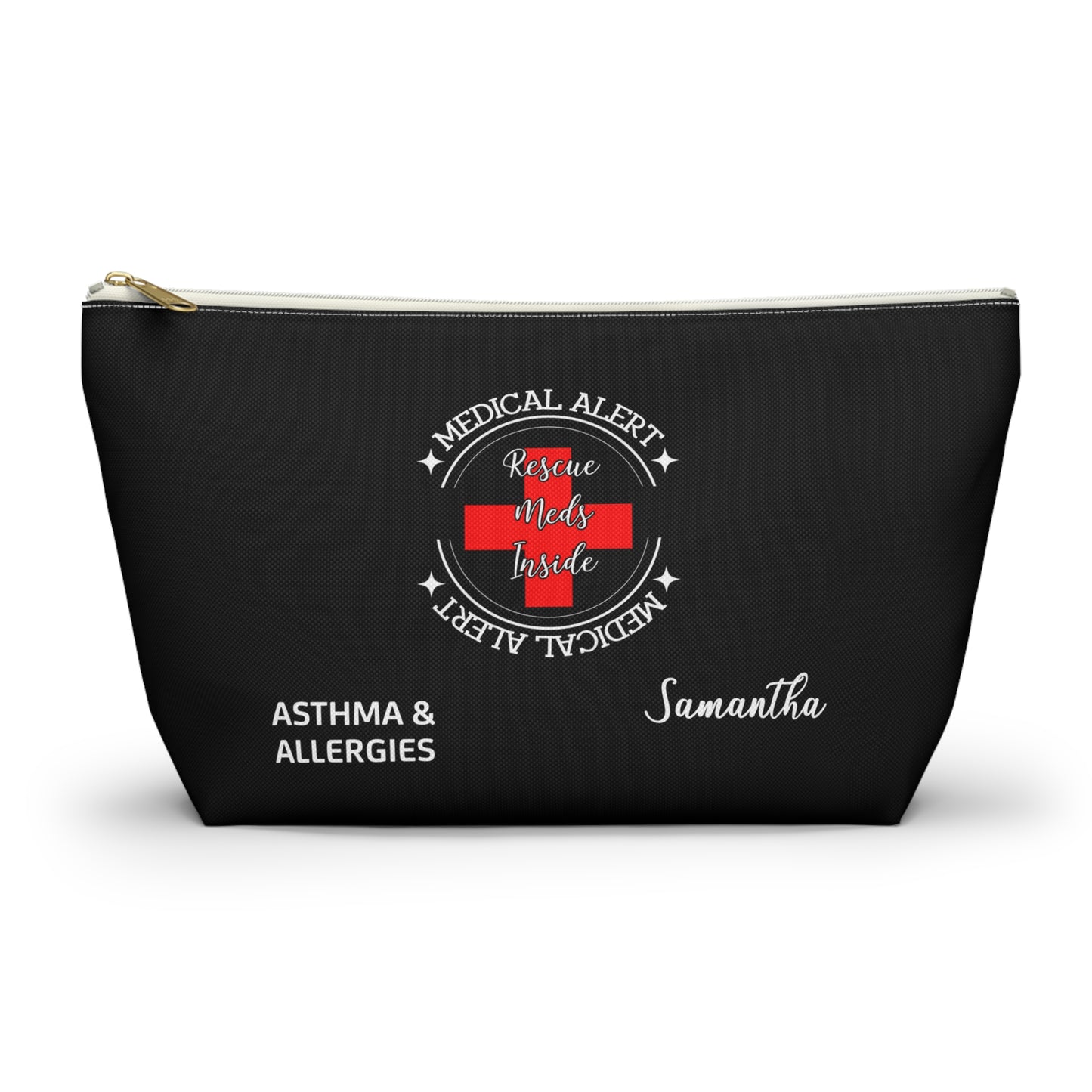 Personalized Medical Alert Rescue Meds Pouch for Asthma and Allergies Samantha Emergency Inhaler and EpiPen Organizer Bag