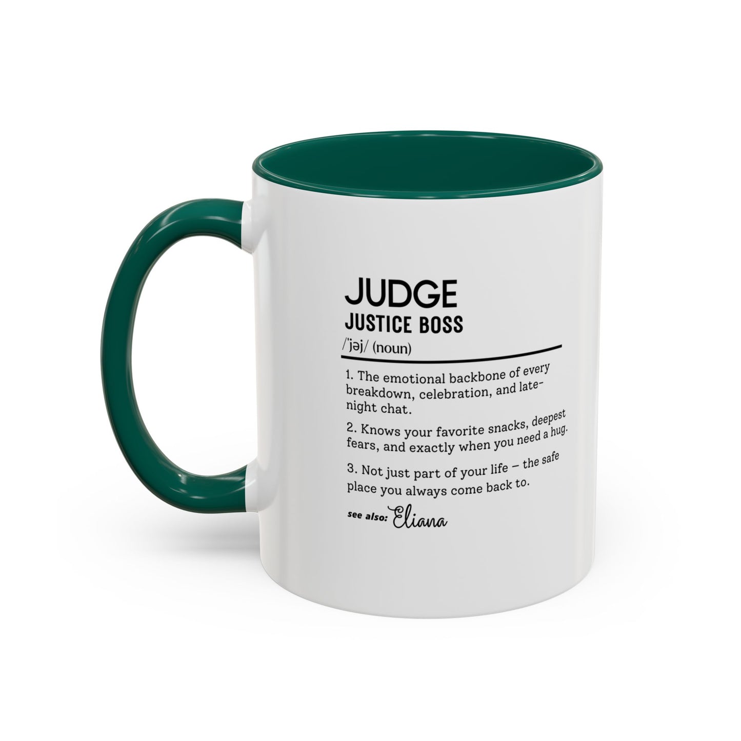Judge Dictionary Mug, Funny Justice Boss Coffee Cup, Custom Courtroom Gift Idea, Law Office Decor Mug