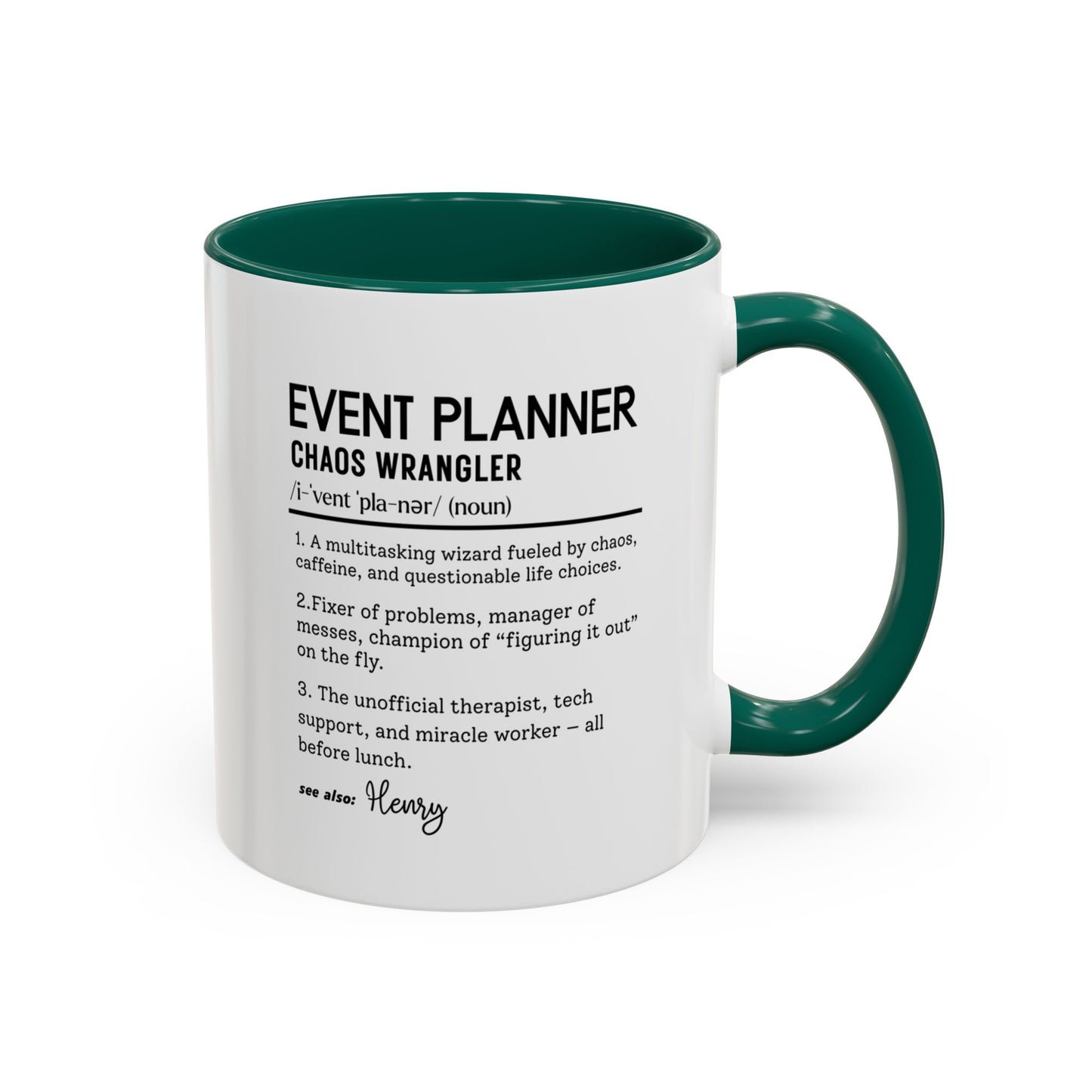 Custom Event Planner Mug, Funny Organizer Gift, Planner Dictionary Mug, Personalized Party Mug, Colorful Mugs (11oz, 15oz)