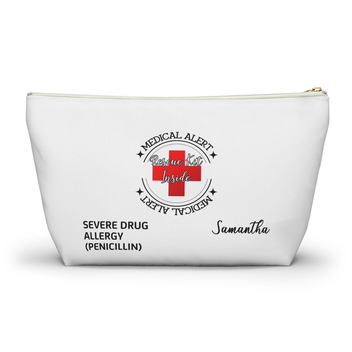 Personalized Medical Alert Rescue Kit Pouch for Samantha - Severe Penicillin Allergy