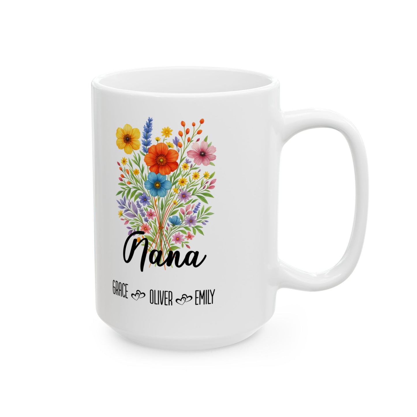Nana Mug 11oz 15oz Custom Coffee Cup Gift for Grandma Birthday or Mothers Day Personalized Ceramic Mug for Her from Grandkids