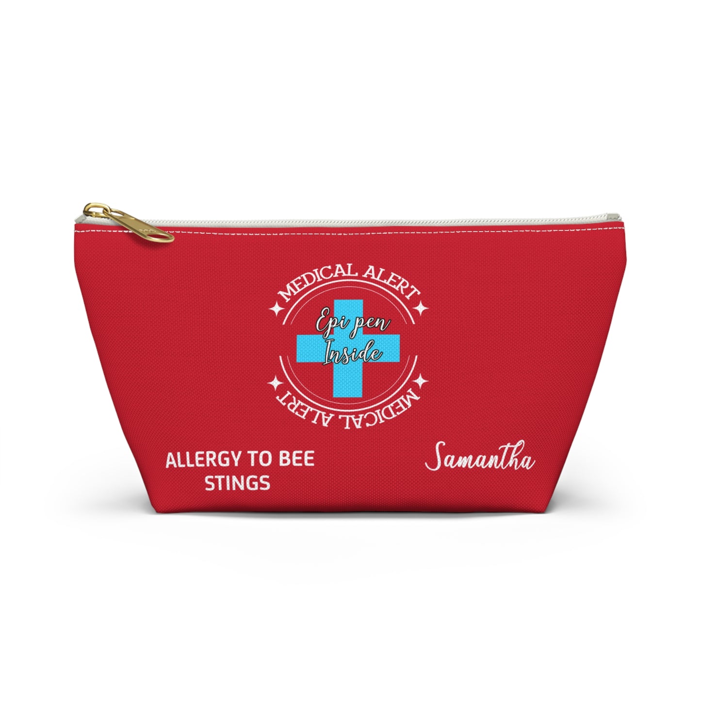 Personalized Medical Alert Epi Pen Pouch for Bee Sting Allergy Samantha Emergency Allergy Kit for School Travel or Everyday Use