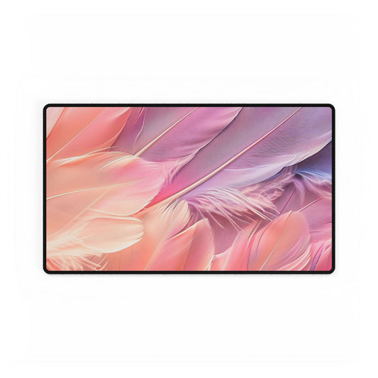 Elegant Feather Desk Mat | Stylish Office Decor, Gaming Accessory, Gift for Students, Modern Workspace Decor
