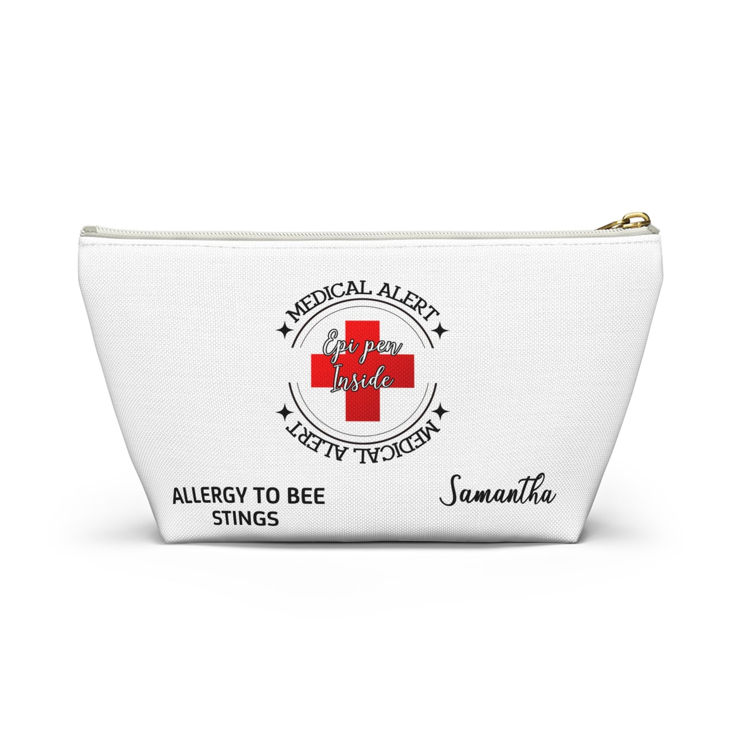Personalized Medical Alert EpiPen Pouch for Samantha with Bee Sting Allergy