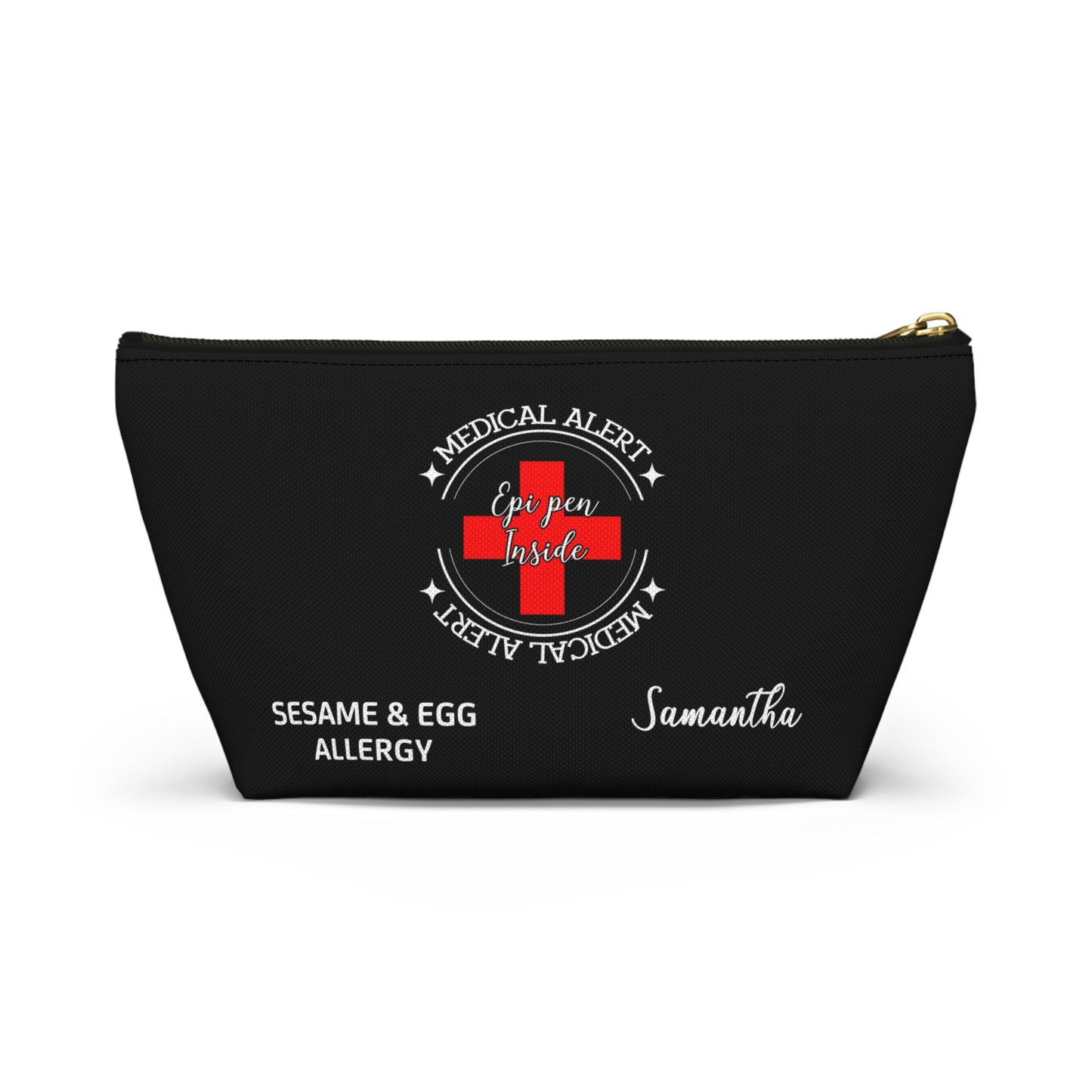 Personalized Medical Alert EpiPen Pouch for Sesame and Egg Allergy Samantha Emergency Allergy Kit Travel Organizer and Storage Bag