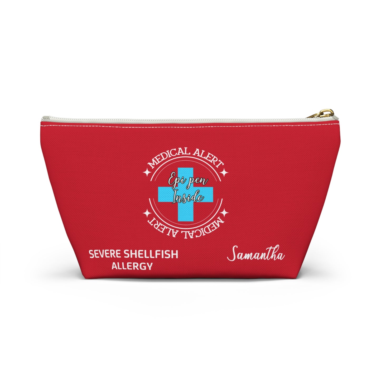 Personalized Medical Alert Epi Pen Pouch for Severe Shellfish Allergy Samantha Emergency Allergy Kit for School Travel Everyday