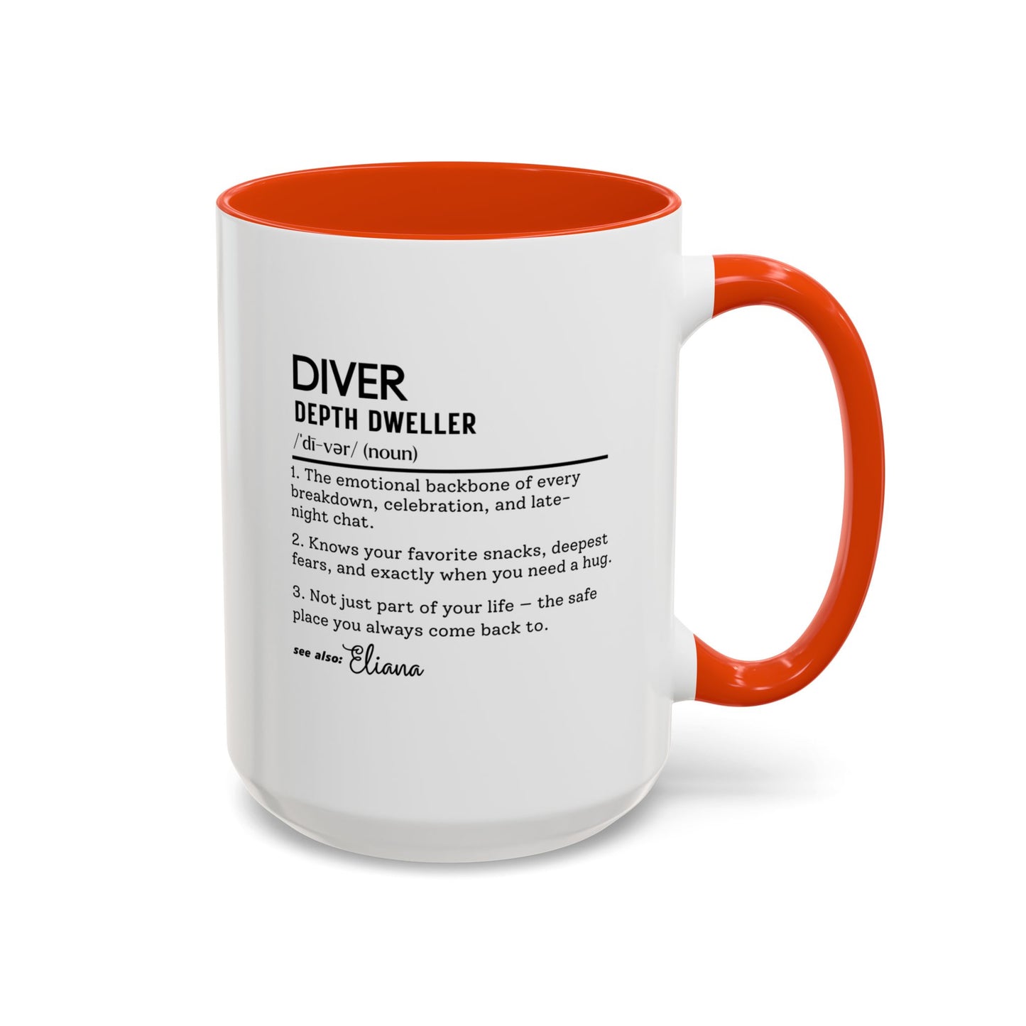 Diver Dictionary Mug, Funny Depth Dweller Coffee Cup, Custom Ocean Lover Mug Gift, Colorful Mugs (11oz, 15oz), Scuba Diver Gift