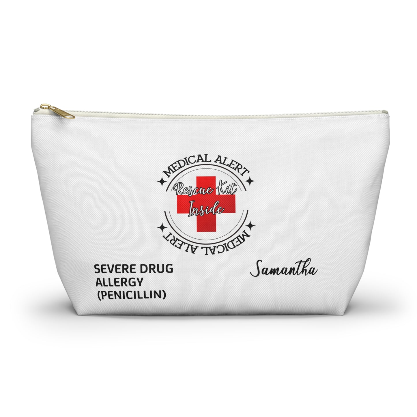 Personalized Medical Alert Rescue Kit Pouch for Samantha - Severe Penicillin Allergy