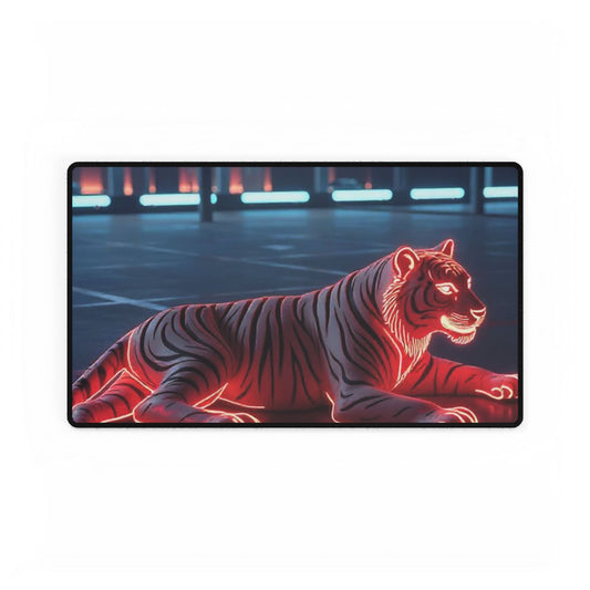 Neon Tiger Desk Mat - Stylish Mouse Pad for Home Office, Gaming, Desk Decor, Unique Gift for Students, Holiday Present