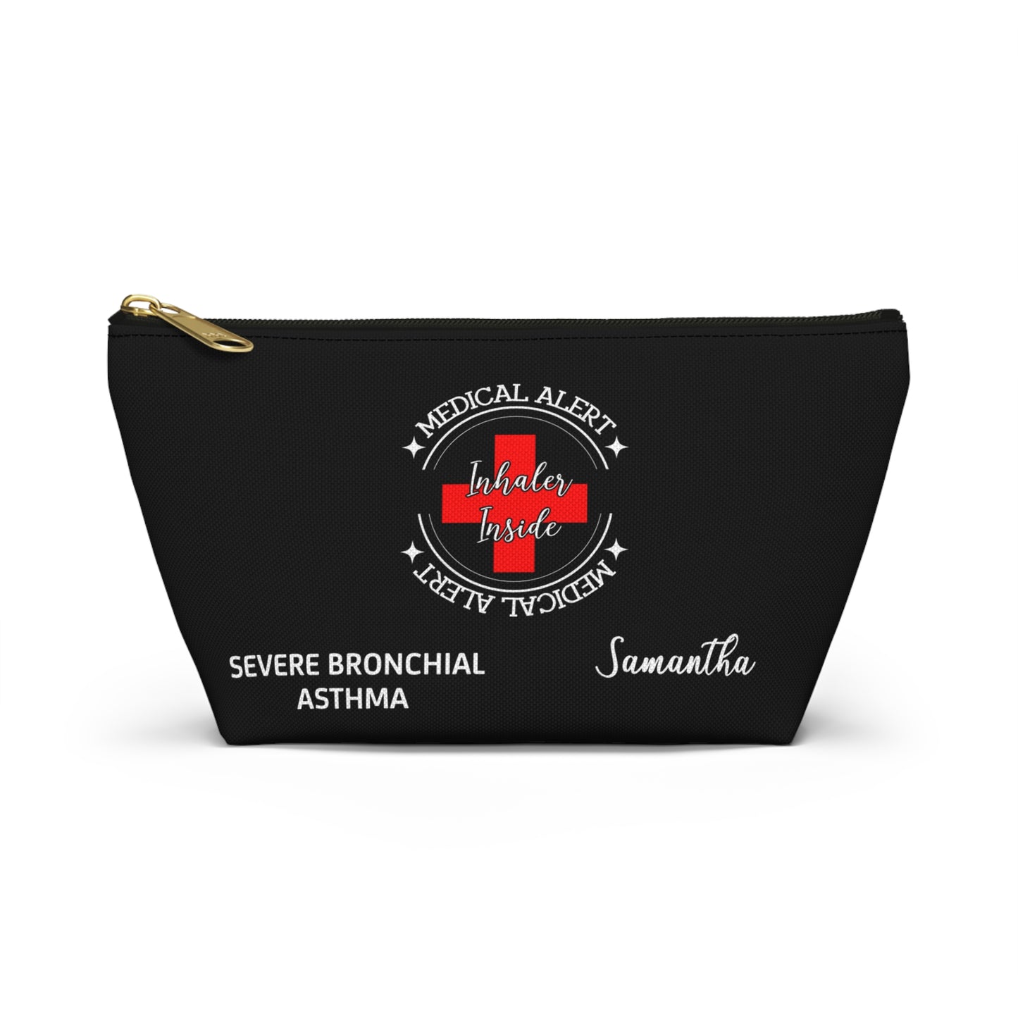 Personalized Medical Alert Inhaler Pouch for Severe Bronchial Asthma Samantha Asthma Meds Organizer and Emergency Travel Bag