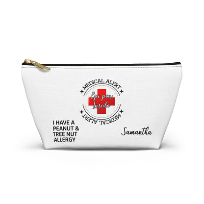 Medical Alert Epipen Inside Samantha Peanut and Tree Nut Allergy Pouch Personalized Allergy Bag for Kids Adults Travel Medication Holder