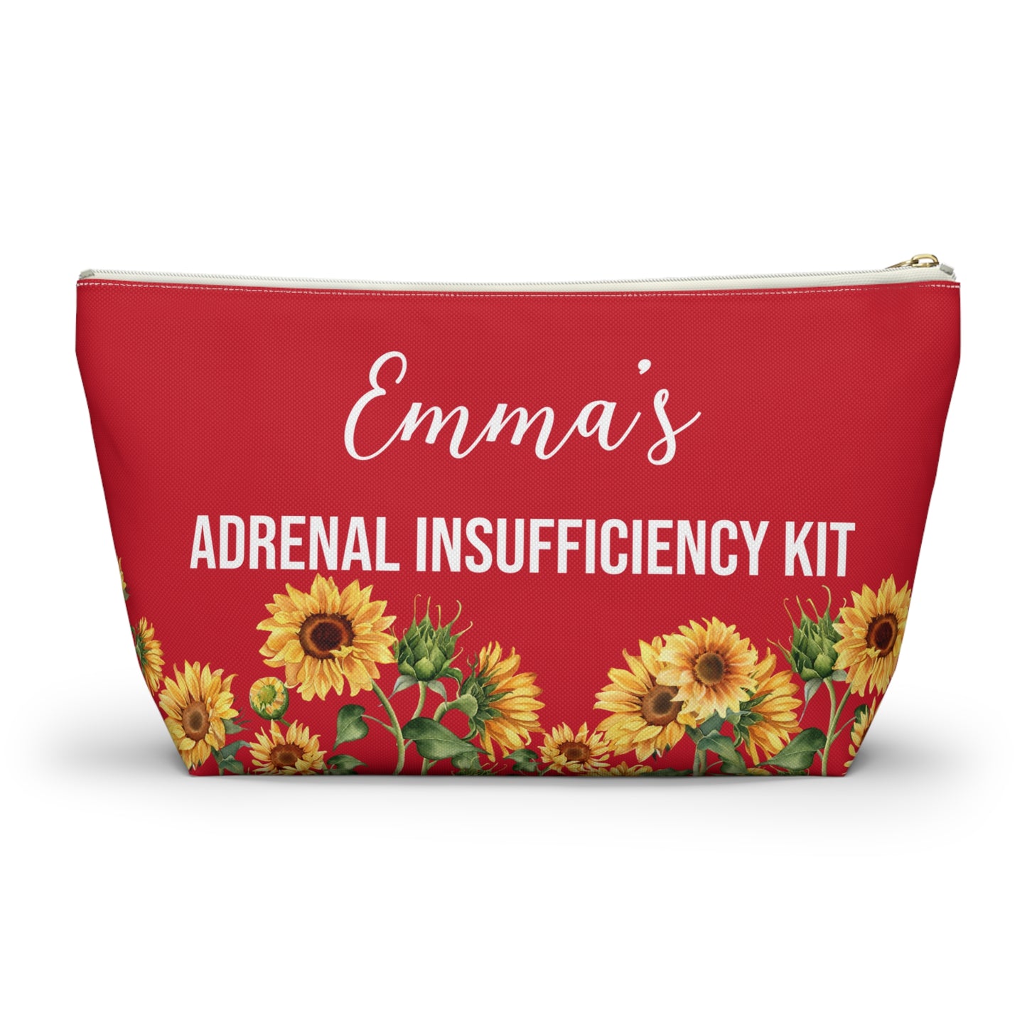 Adrenal Insufficiency Kit Personalized Medical Alert Pouch Emergency Steroid Meds Bag with Name Option for Daily and Travel Use