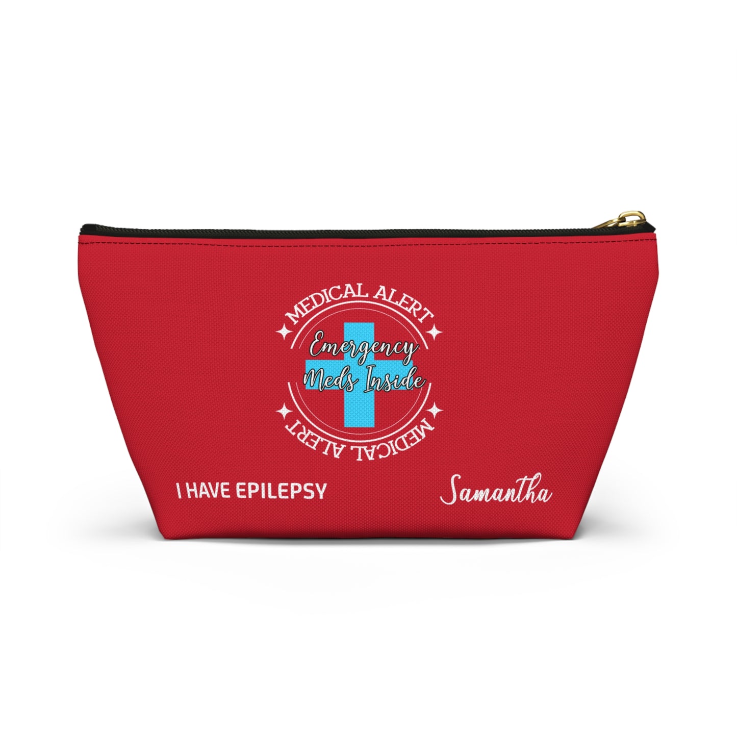 Personalized Medical Alert Emergency Meds Pouch for Epilepsy Samantha Seizure Medication Organizer for School or Travel