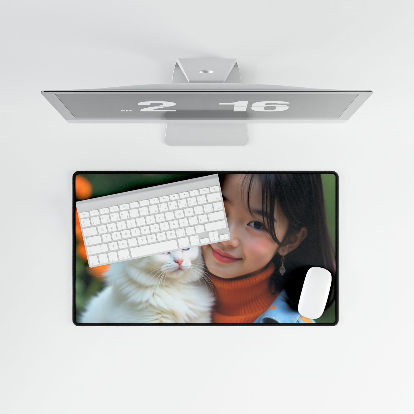 Personalized Desk Mats Featuring Cat & Girl Design, Cute Home Office Decor, Unique Gift for Cat Lovers, Gamer Desktop Accessories, [...]