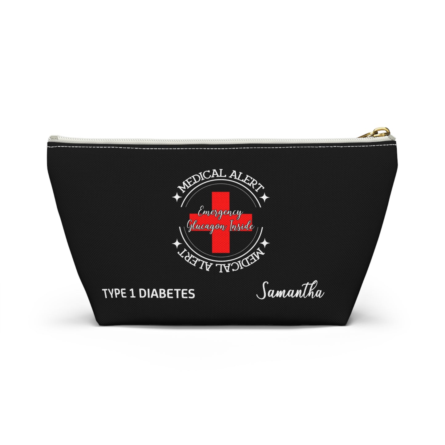 Personalized Medical Alert Emergency Glucagon Kit Pouch for Type 1 Diabetes Samantha Insulin and Hypoglycemia Supplies Organizer
