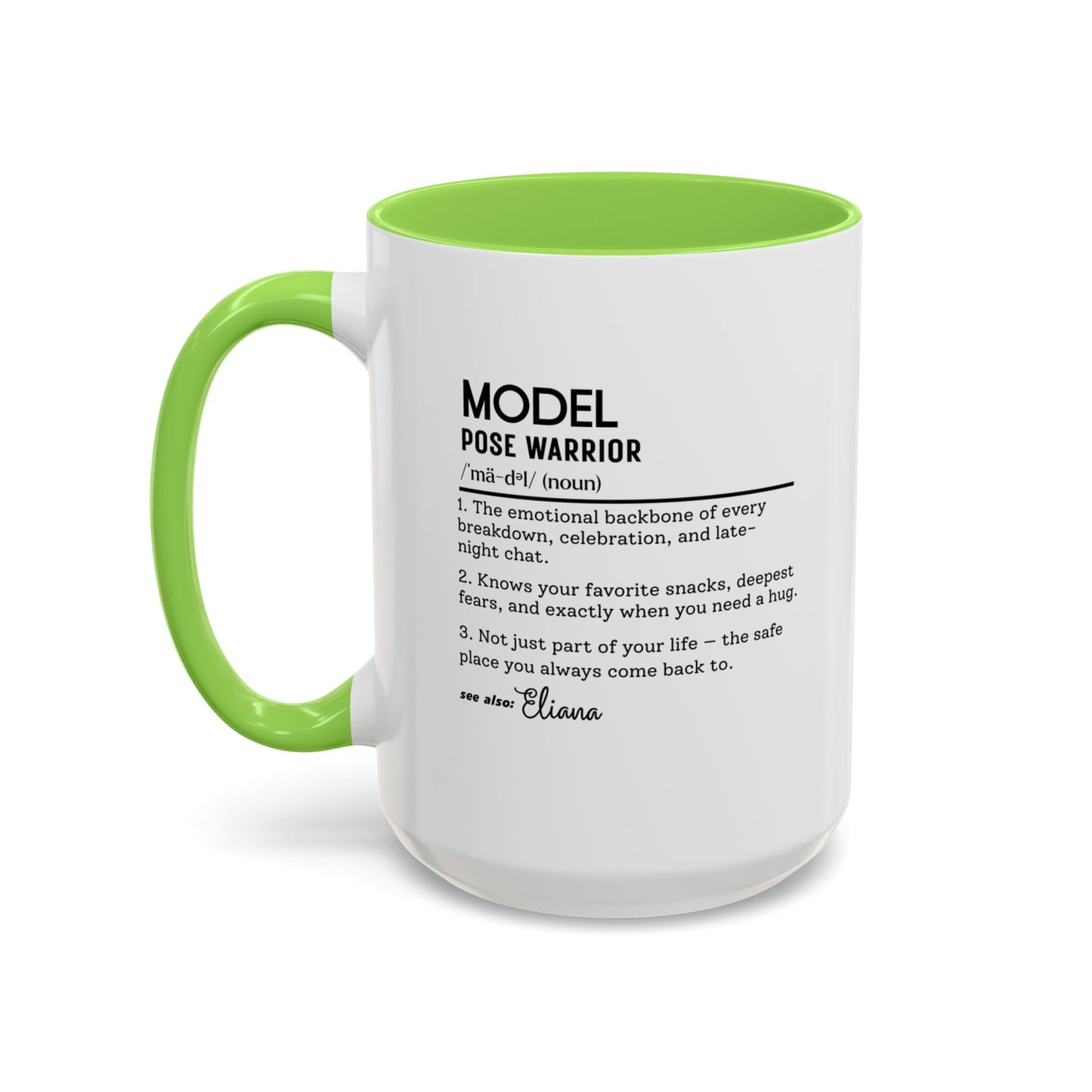 Model Dictionary Mug, Funny Pose Warrior Mug Gift, Personalized Runway Star Coffee Cup, Colorful Mugs (11oz, 15oz)
